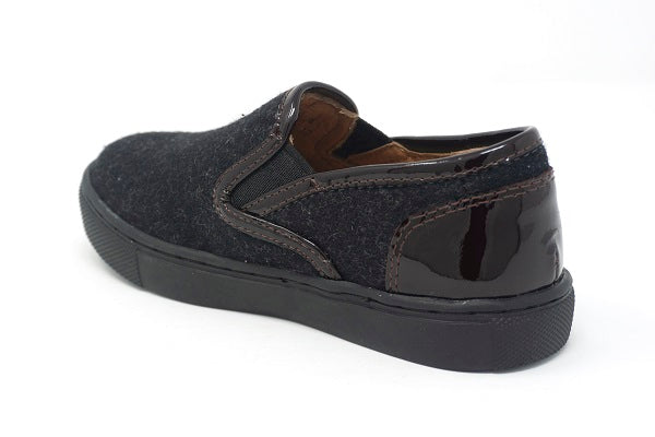 Venettini Boys 55-Pipper Grey Flannel & Bordo Slip Sneaker