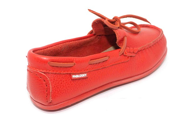 Pablosky Kids Red Leather Boys Driver Shoe - 125165