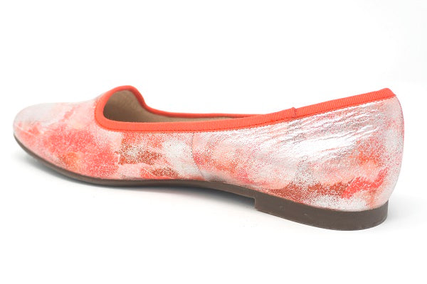 Venettini Girls 55-Mona Coral Crystal Leather Flat Shoe