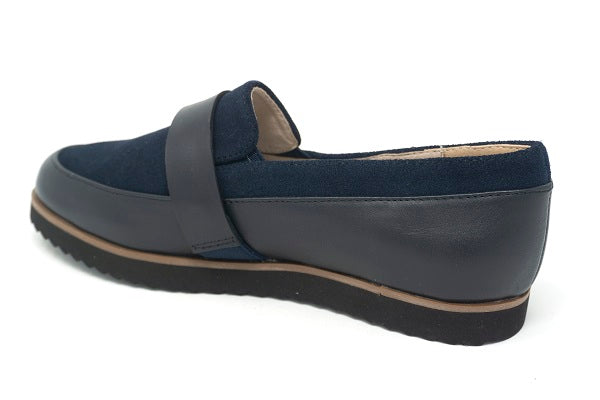 Venettini Kids 55-Gemma Navy Suede Leather Shoe