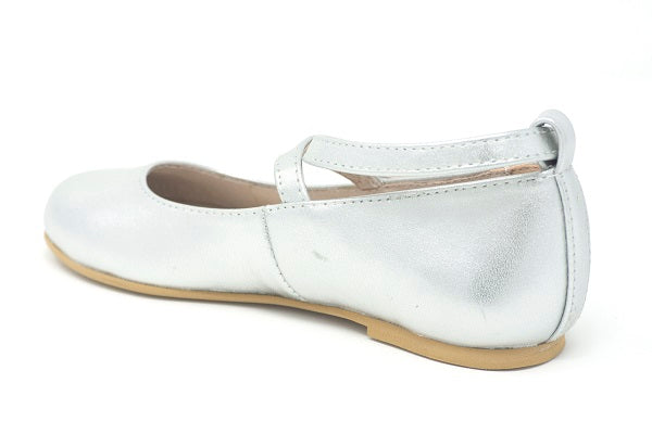 Venettini Girls 55-Hana Silver Leather Mary Jane Shoe