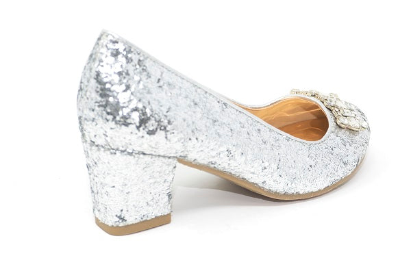 Badgley Mischka Girls Starlett Adorb Silver Pump