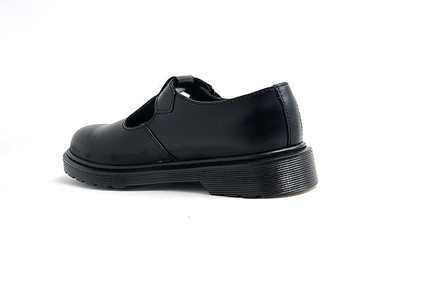 Dr Martens Girls Black Goldie T Strap Leather Shoe