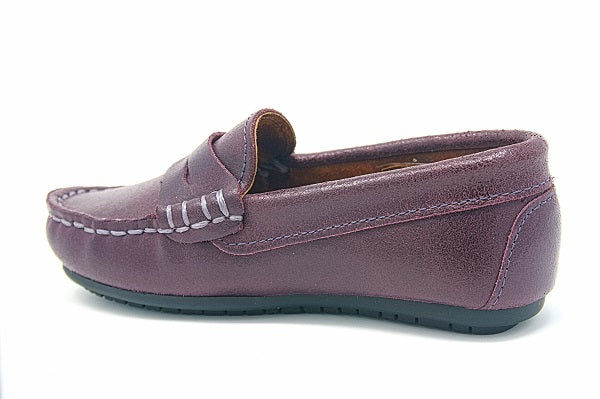 Andago 21-Braves Bordo Rustic Leather Mocassin Shoe