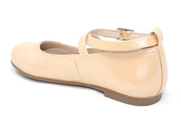 Venettini Girls 55-Hanna Nude Patent Flat Shoe