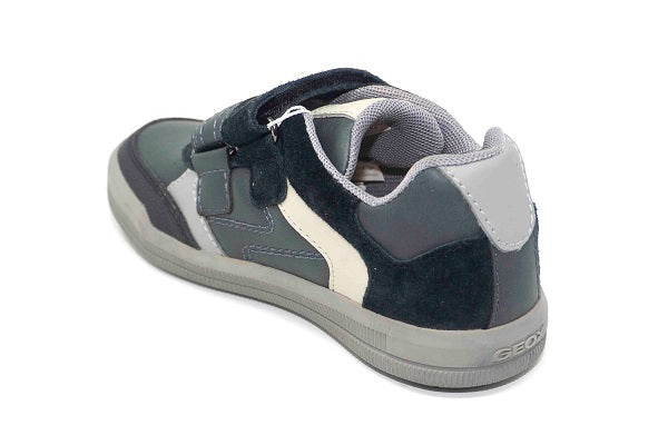 Geox Jr Arzach, Boys Dark Grey & Black Velcro Sneaker