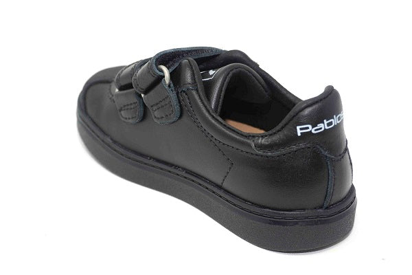 Pablosky Kids Black Leather Velcro Boys Shoe - 279010