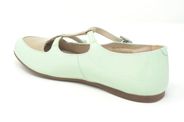 Venettini Girls 55-Colby Mint Pearlized Double Buckle Shoe