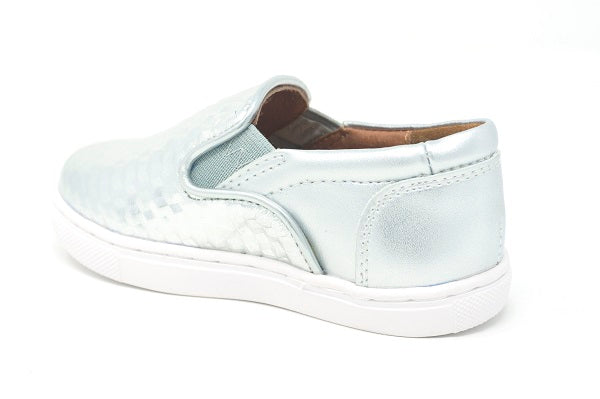 Venettini Boys 55-Sklyer Silver 3D Metallic Leather Loafer Shoe