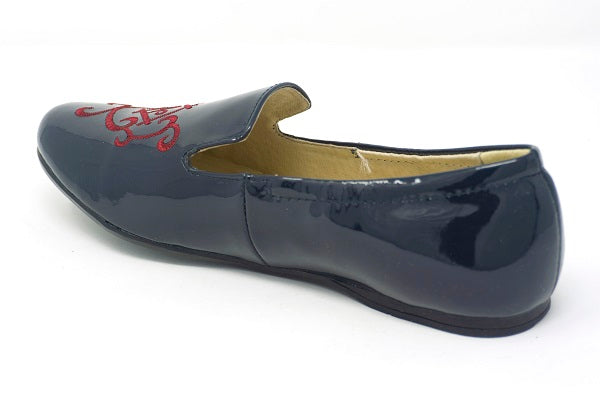 Venettini Girls 55-Doca 2E Navy Patent Leather Slip On Shoe