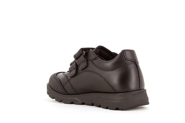 Pablosky Kids Black Leather Double Velcro Shoe - 334710