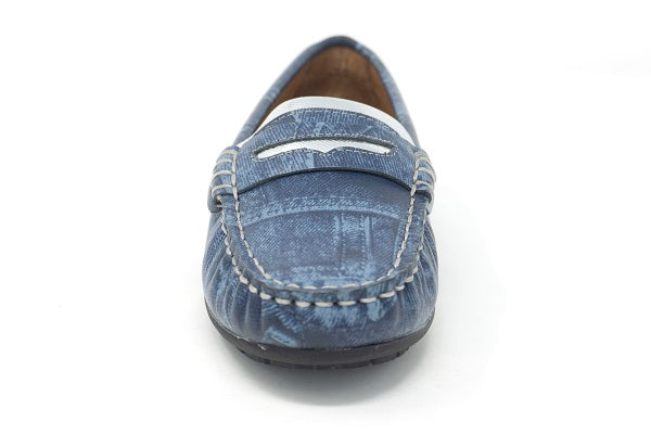 Venettini 55-Vickic Denim & Silver Leather Loafer