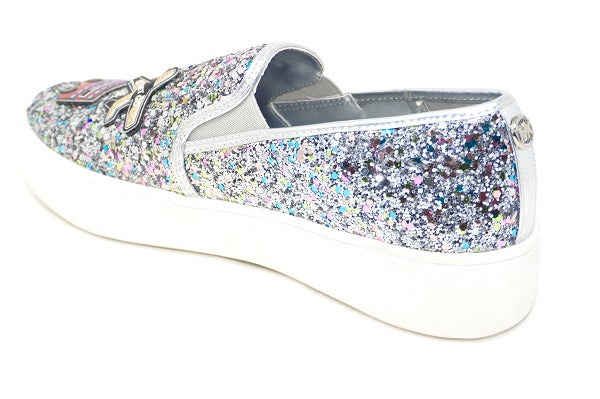 MICHAEL Michael Kors Girls Maven Wonder Silver Multi Sneaker