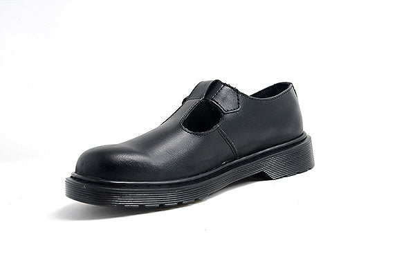 Dr Martens Girls Black Goldie T Strap Leather Shoe