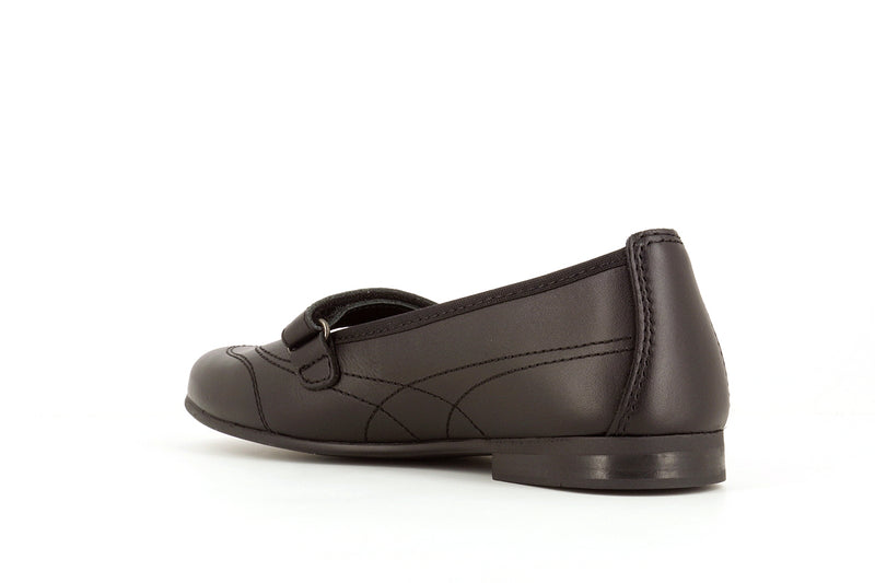 Paola Black Leather Girls Mary Jane Shoe - 854710