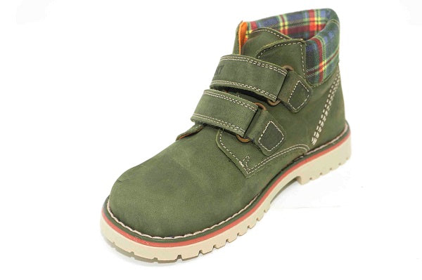 Pablosky Kids Olive Green Suede Leather Boys Boot - 038684