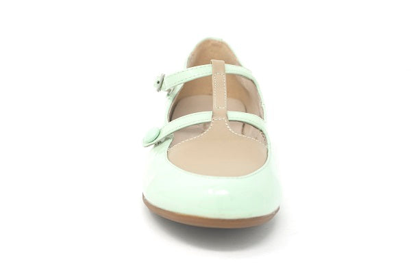 Venettini Girls 55-Colby Mint Pearlized Double Buckle Shoe