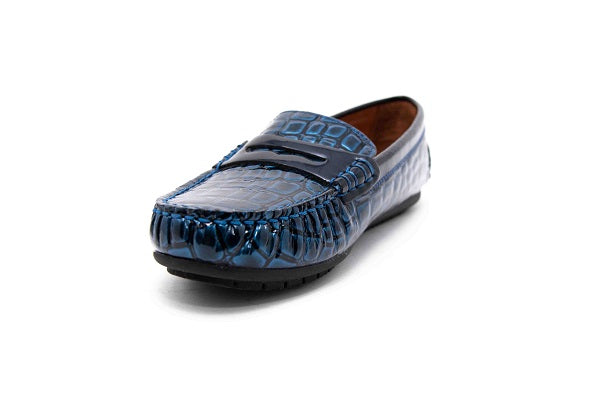 Venettini 55-Savor Navy Puff Patent Leather Loafer