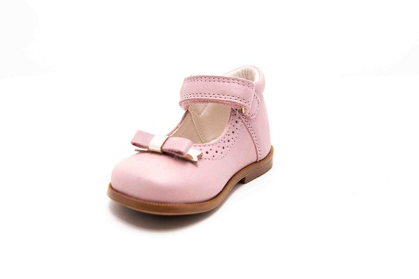 Pablosky Kids Pink Leather Bow Girls Shoe - 047873