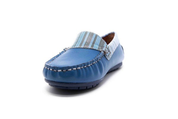 Venettini 55-Julien Indigo & Blue Leather Combo Loafer