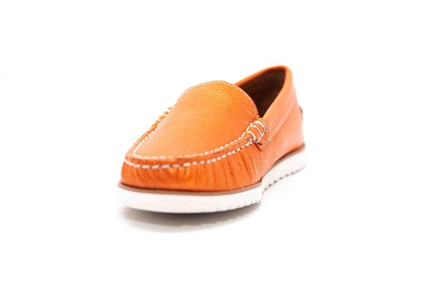 Venettini 55-Morty Orange Pearlized Embossed Loafer