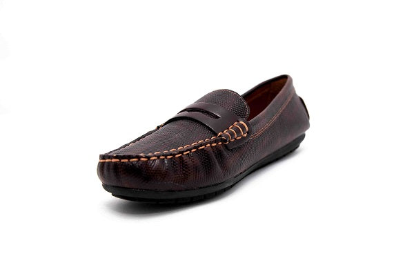 Venettini Boys 55-Savor Brown Nail Leather Loafer Shoe