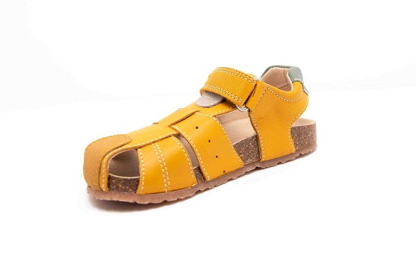 Pablosky Kids Yellow Leather Boys Sandal - 082182