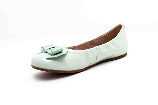 Venettini Girls 55-Stacy Mint Glitter Leather Flat Shoe