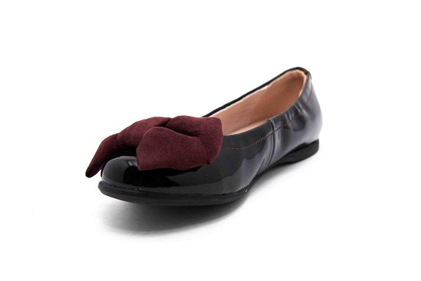 Venettini Girls 55-Vanesa Bordo Bow Fashion Flat Shoe