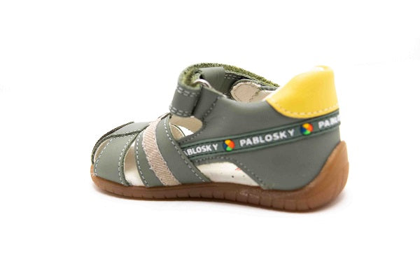 Pablosky Kids Green Leather Boys Sandal - 070892