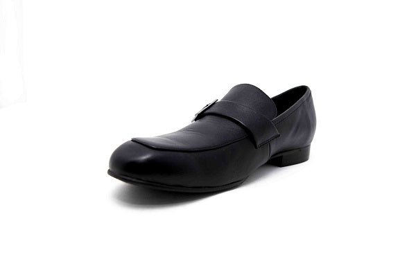 Venettini Boys 55-Ace 6 Black Leather Loafer Shoe with Buckle