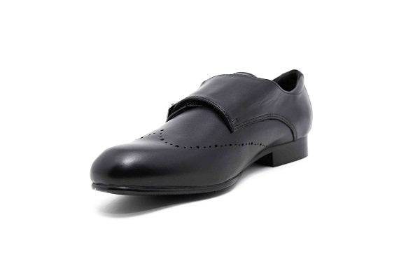 Venettini Boys 55-Baker 5 Black Leather Double Monk Shoe