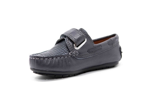 Venettini Boys 55-Samy 4 Grey Glazed Leather Loafer