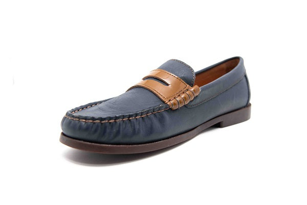 Venettini Boys 55-Mory Navy Wax Leather Shoe