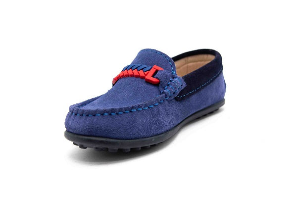 Pablosky Kids Blue Suede Leather Boys Loafer - 125442