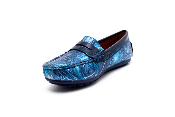 Venettini Boys 55-Savor Blue Alicante & Marine Leather Loafer