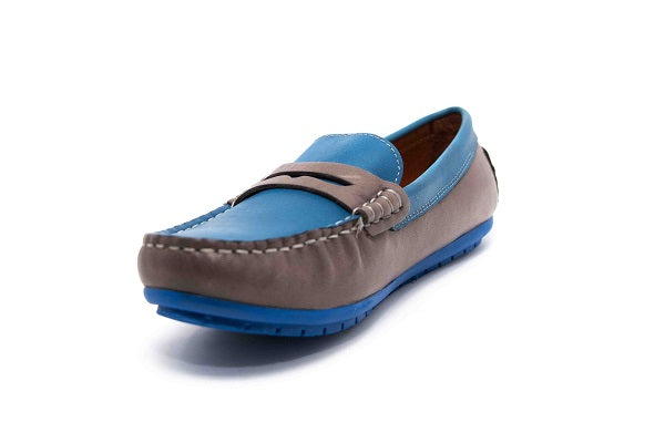 Venettini Boys 55-Savor Wood Silk & Ocean Silk Wax Leather Loafer