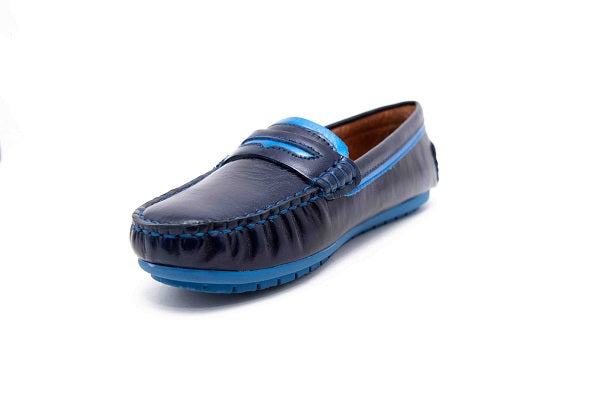 Venettini 55-Vikic Navy Leather Loafer Shoe