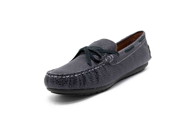 Venettini Boys 55-Morgan Navy Nail Leather Loafer Shoe