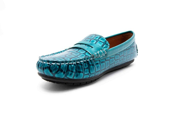 Venettini 55-Savor Aqua Puff Patent Leather Loafer Shoe