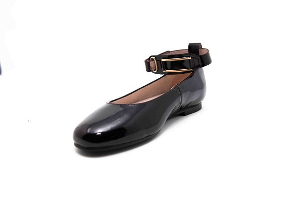 Venettini Girls 55-Audrey Bordo Patent Leather Flat Shoe