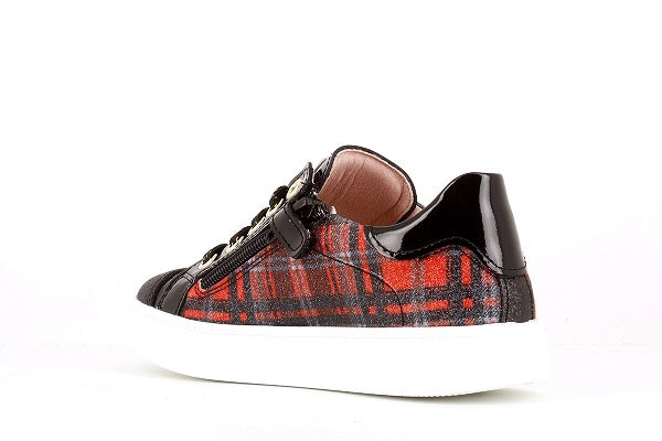 Pablosky Kids Red Plaid Glitz Girls Sneaker - 284019