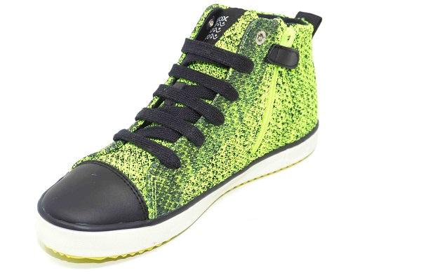 Geox J Alonisson Boys Lime & Black Sneaker