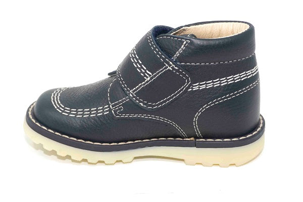 Pablosky Kids Navy Leather Velcro Boys Boot - 580127