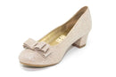 Nine West Girls Bow Gold Pump