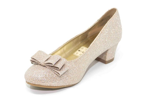 Nine West Girls Bow Gold Pump