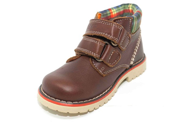 Pablosky Kids Brown Leather Velcro Boys Shoe - 038692