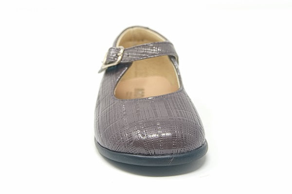 Andago 24-Lulu 2 Grey Leather Mary Jane Girls Shoe