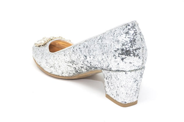 Badgley Mischka Girls Starlett Adorb Silver Pump