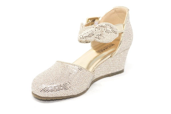 MICHAEL Michael Kors Girls Bijou Seti Silver Wedge Shoe